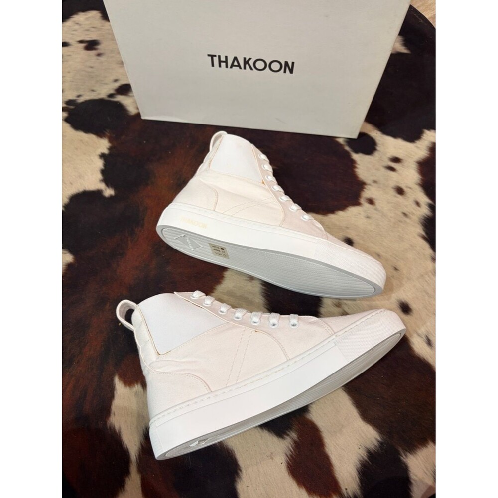 Thakoon Soft white High-Top Canvas Sneakers